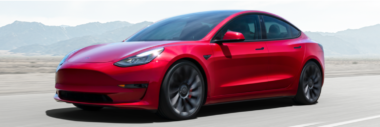 Red Tesla Car